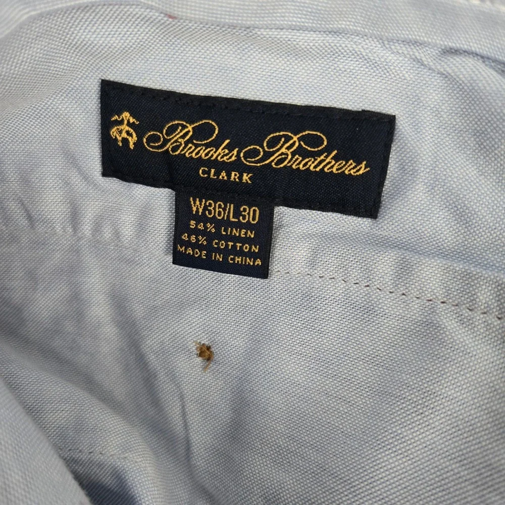 Brooks Brothers Clark Baird McNutt Irish Linen Cotton Chinos Purple 36x30
